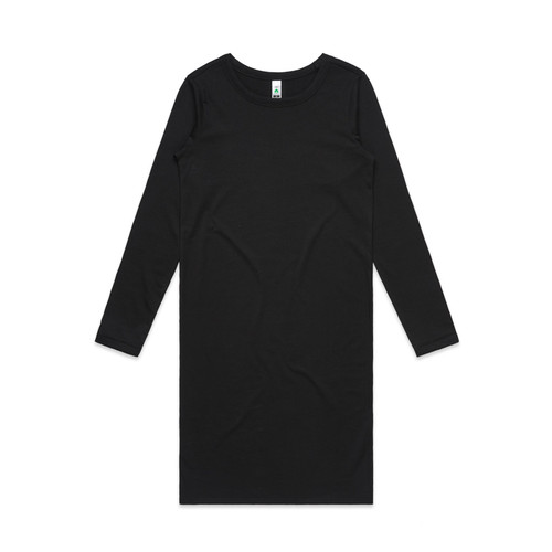 BLACK wo's-mika-organic-l/s-dress-black